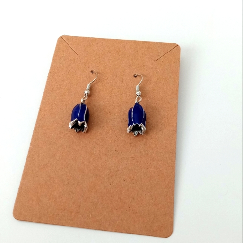 Elegant Blue and Silver Drop Earrings